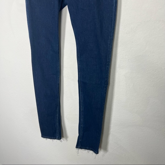 Diesel Sleenker Slim Dark Wash Distressed Hem Skinny Jeans - Picture 6 of 14